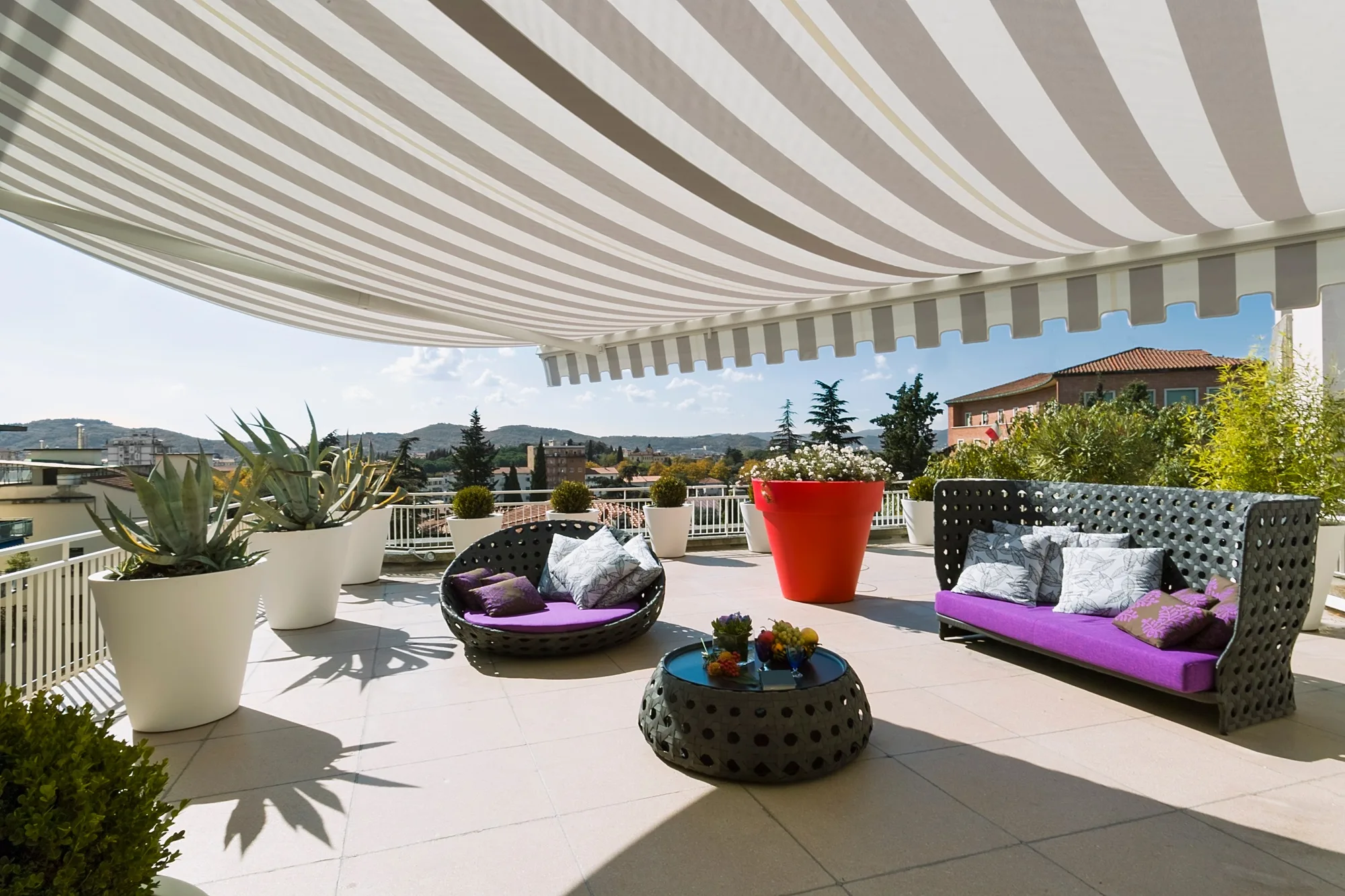 Exterior of a Modern Terrace with Furnishings